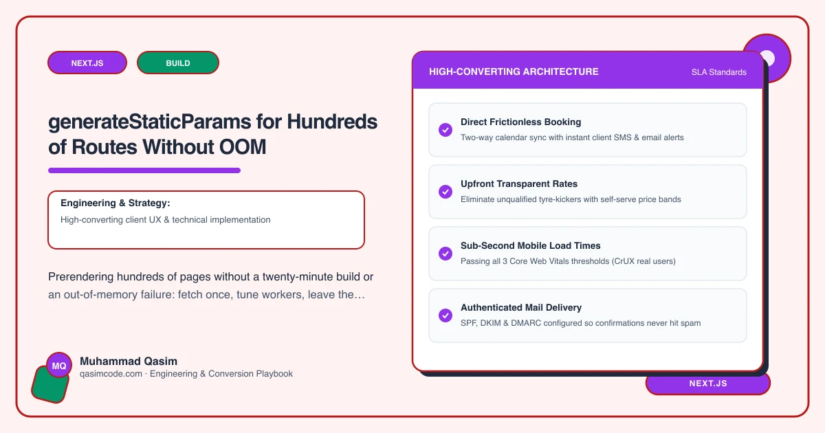 generateStaticParams for Hundreds of Routes Without OOM