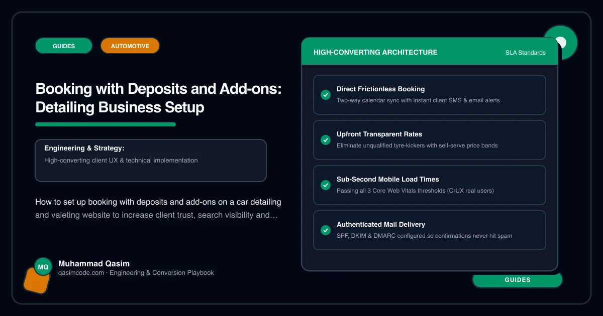 Booking with Deposits and Add-ons: Detailing Business Setup