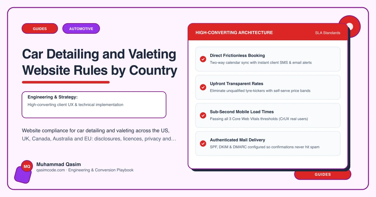 Car Detailing and Valeting Website Rules by Country