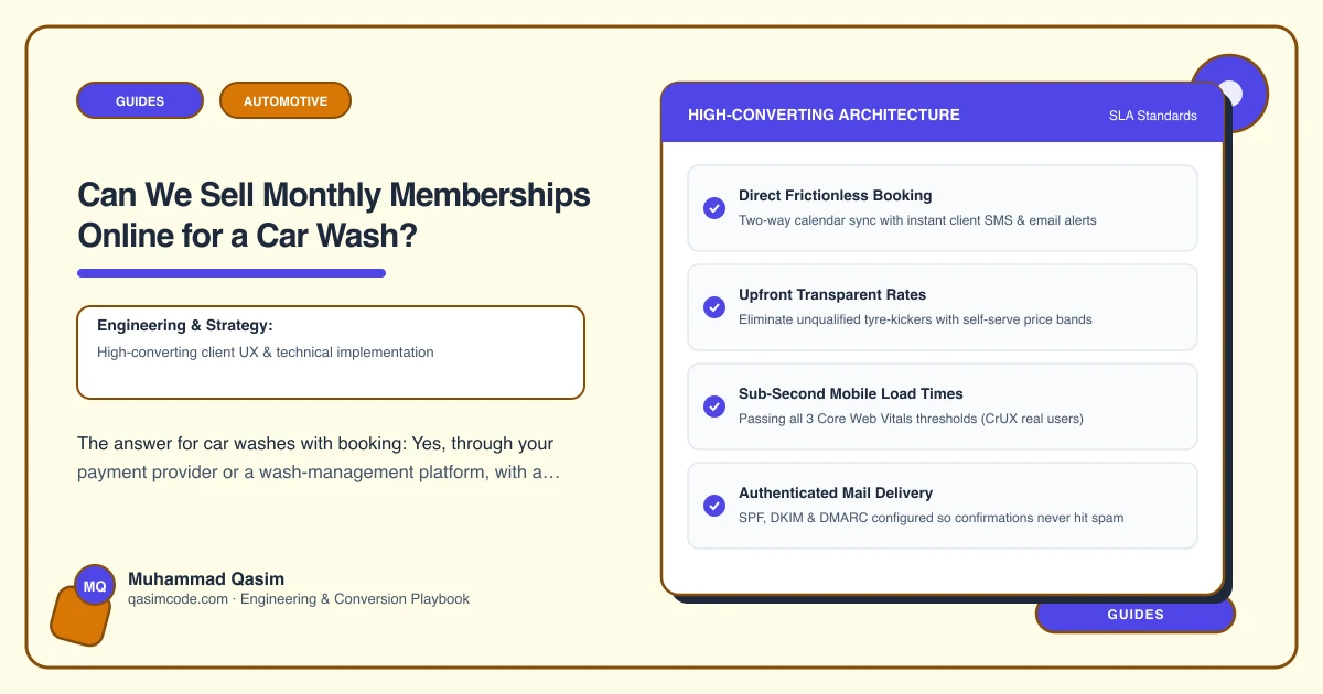 Can We Sell Monthly Memberships Online for a Car Wash?