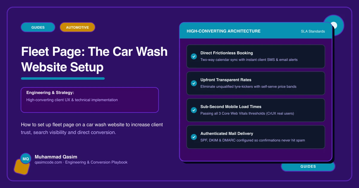 Fleet Page: The Car Wash Website Setup