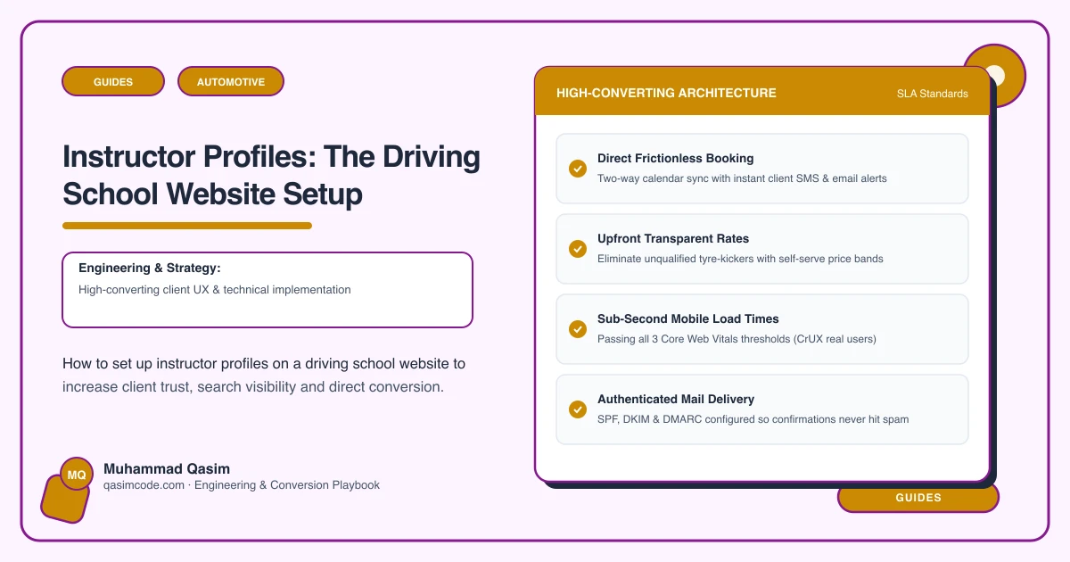 Instructor Profiles: The Driving School Website Setup