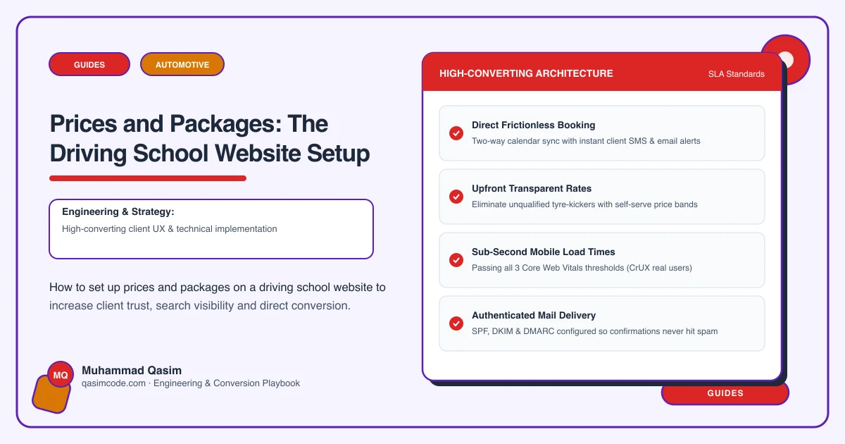 Prices and Packages: The Driving School Website Setup