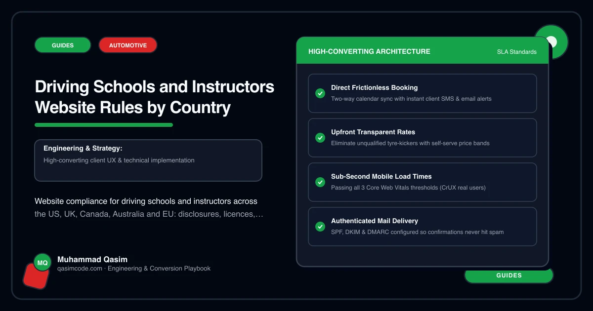 Driving Schools and Instructors Website Rules by Country