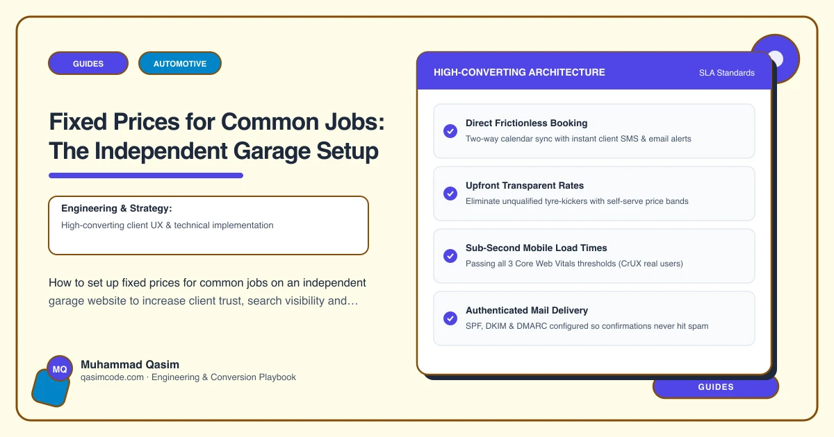 Fixed Prices for Common Jobs: The Independent Garage Setup