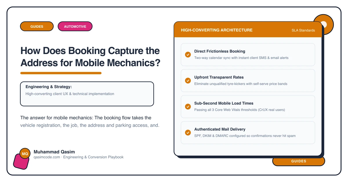 How Does Booking Capture the Address for Mobile Mechanics?
