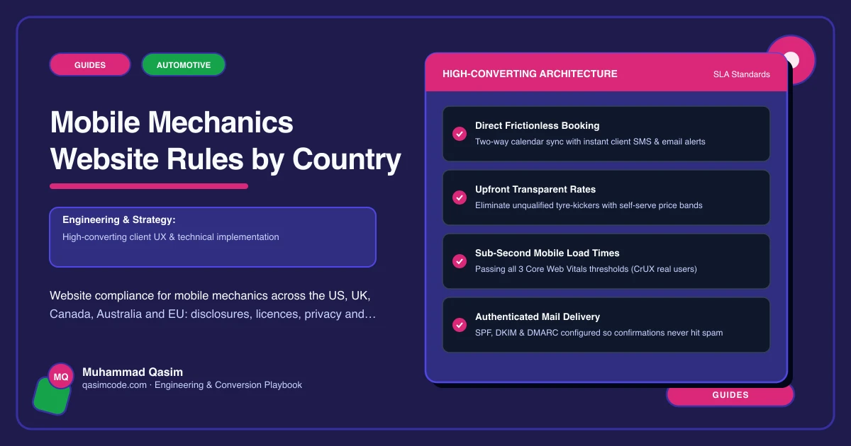Mobile Mechanics Website Rules by Country
