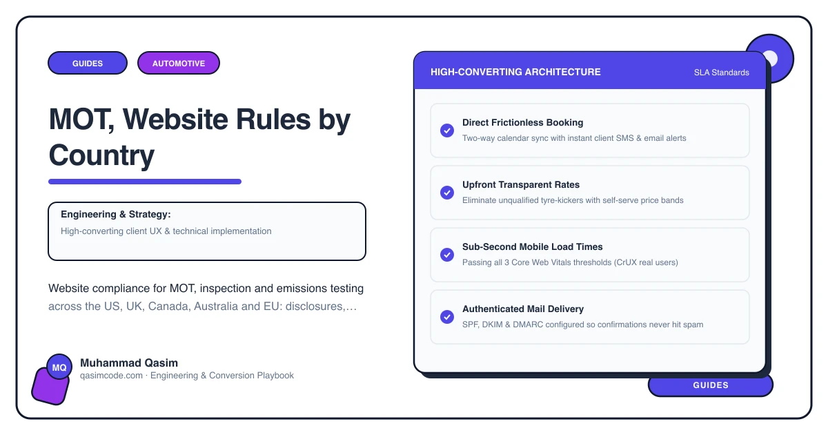 MOT, Website Rules by Country