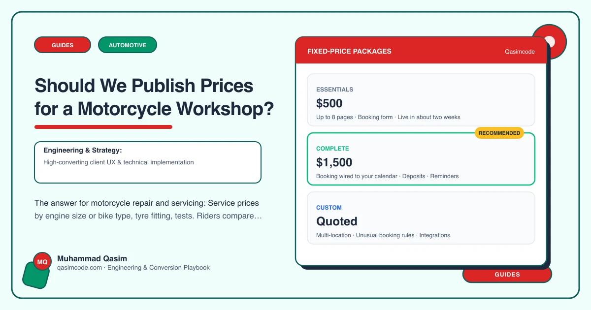 Should We Publish Prices for a Motorcycle Workshop?