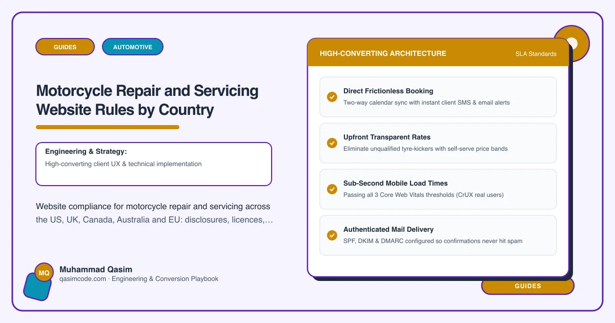 Motorcycle Repair and Servicing Website Rules by Country