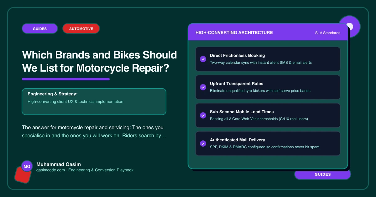 Which Brands and Bikes Should We List for Motorcycle Repair?