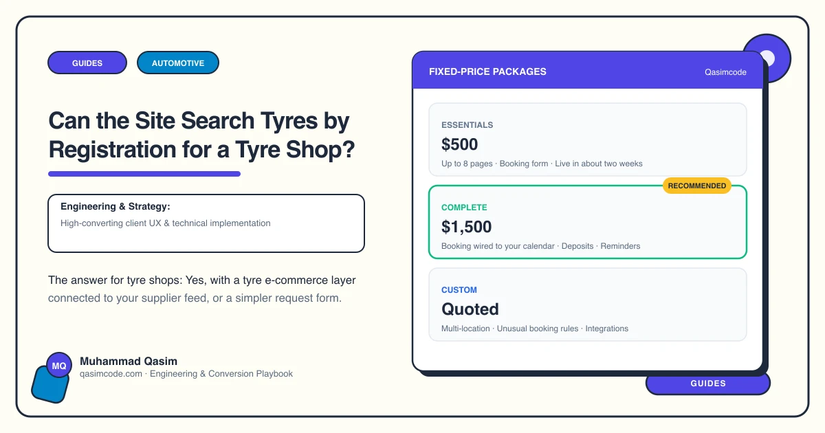Can the Site Search Tyres by Registration for a Tyre Shop?