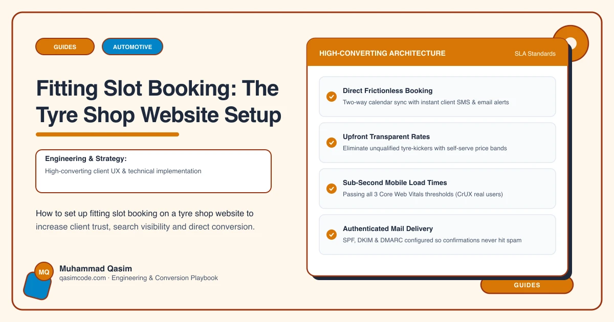 Fitting Slot Booking: The Tyre Shop Website Setup