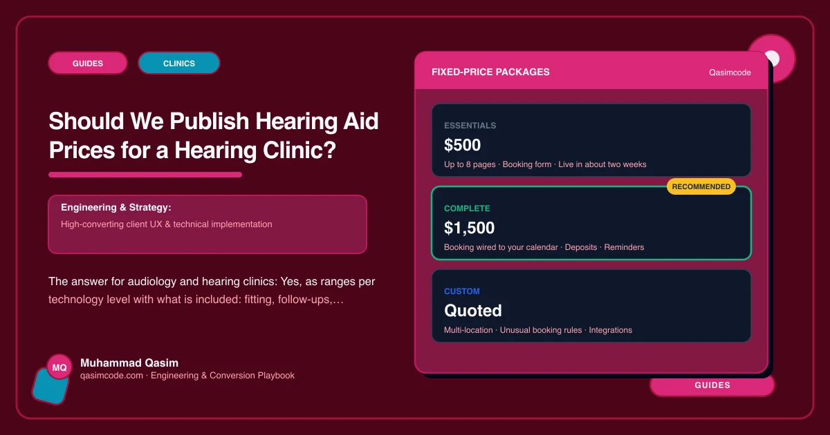 Should We Publish Hearing Aid Prices for a Hearing Clinic?