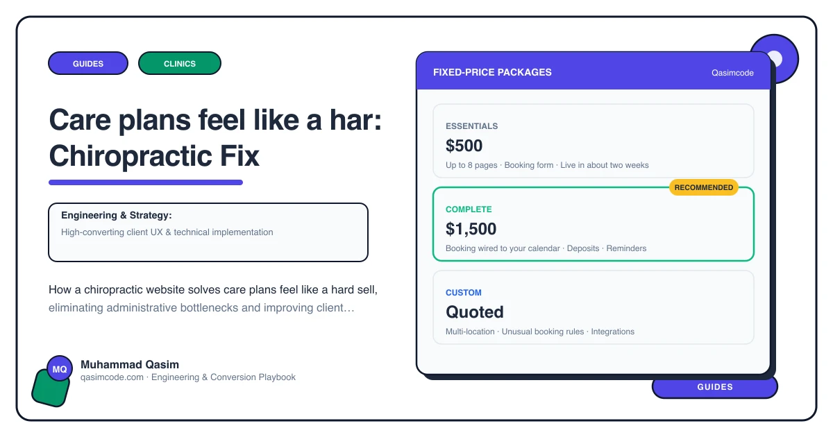 Care plans feel like a har: Chiropractic Fix