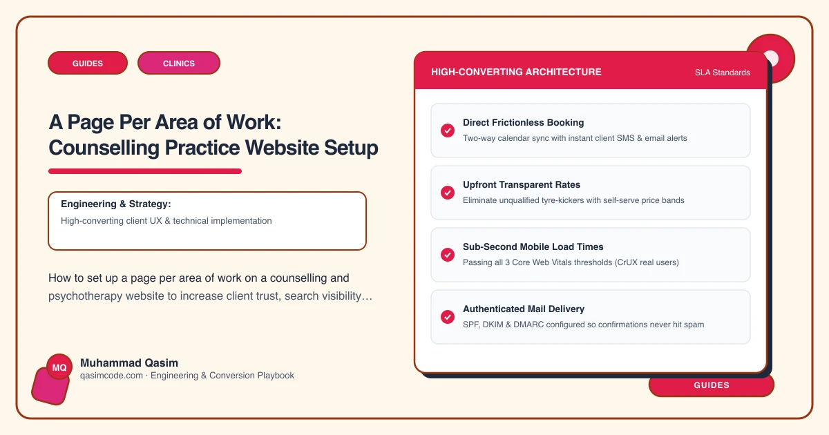 A Page Per Area of Work: Counselling Practice Website Setup