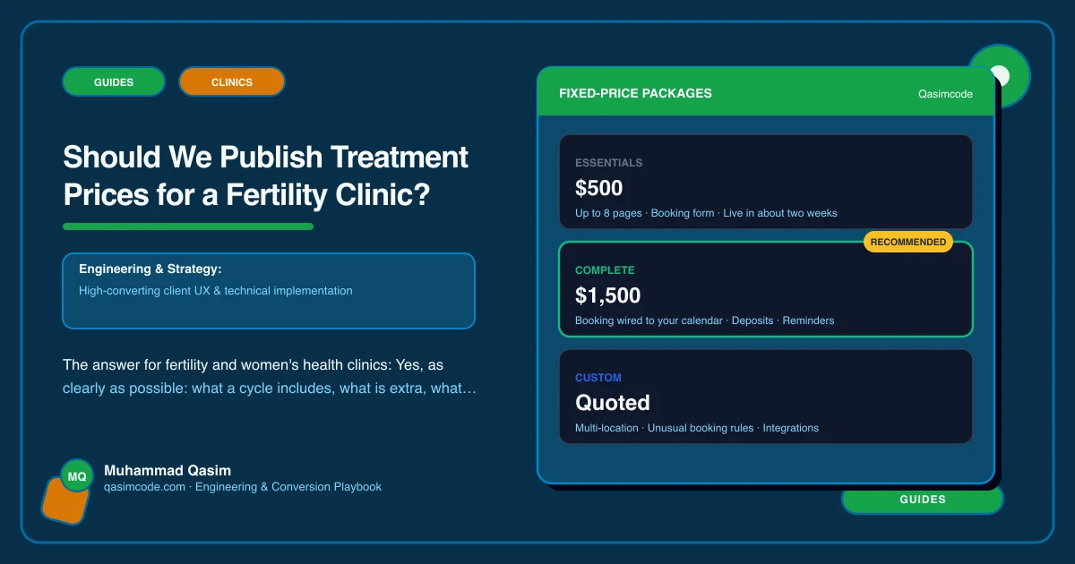 Should We Publish Treatment Prices for a Fertility Clinic?