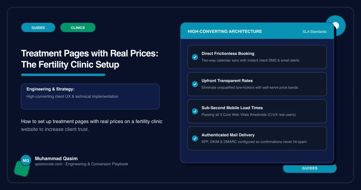 Treatment Pages with Real Prices: The Fertility Clinic Setup