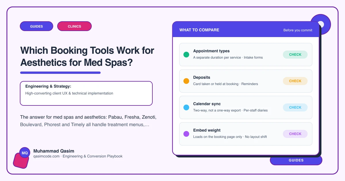 Which Booking Tools Work for Aesthetics for Med Spas?