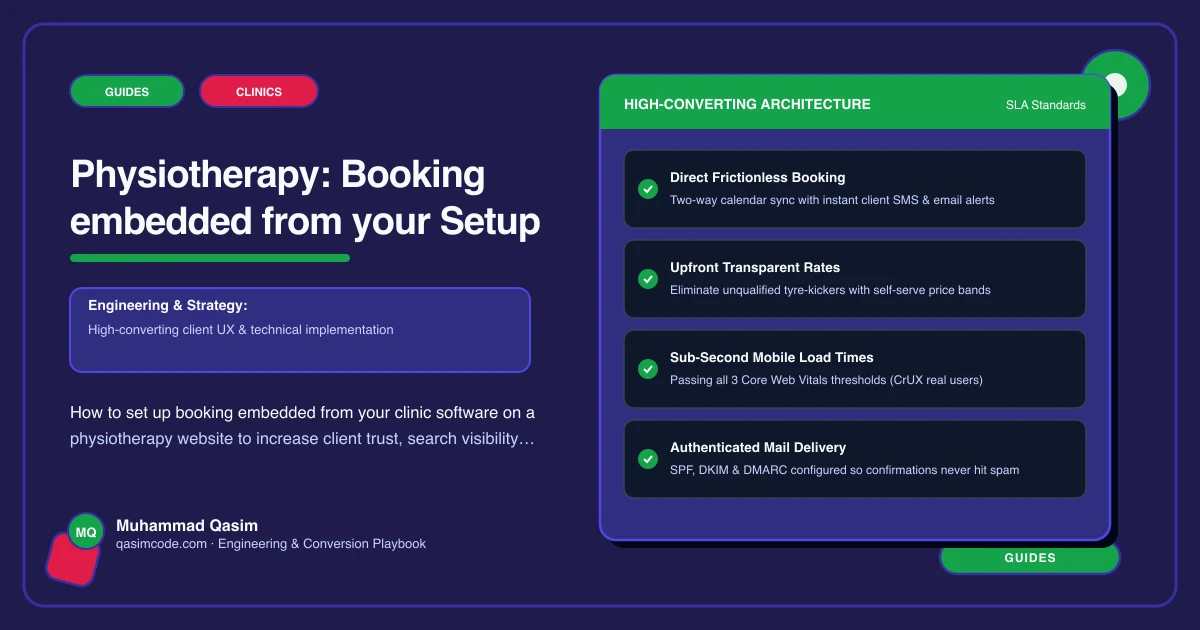 Physiotherapy: Booking embedded from your Setup