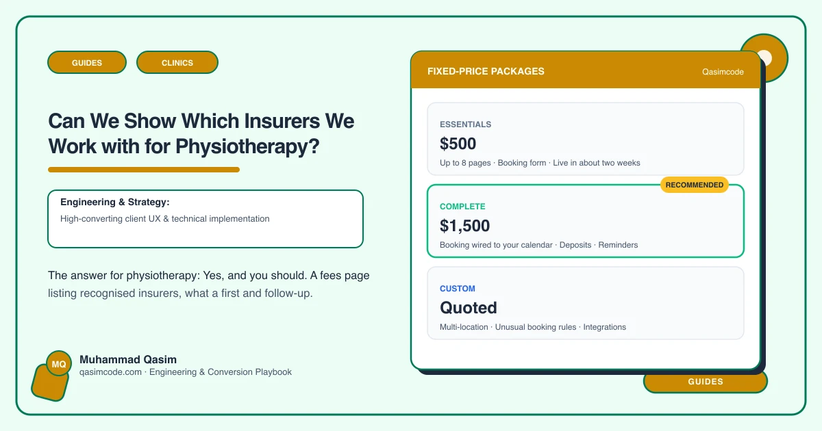 Can We Show Which Insurers We Work with for Physiotherapy?