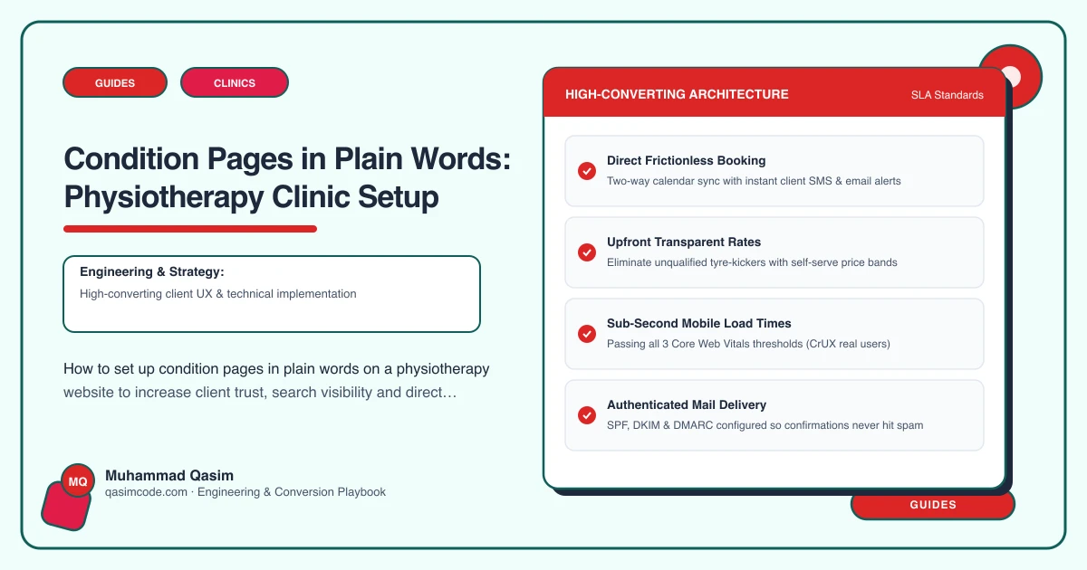 Condition Pages in Plain Words: Physiotherapy Clinic Setup