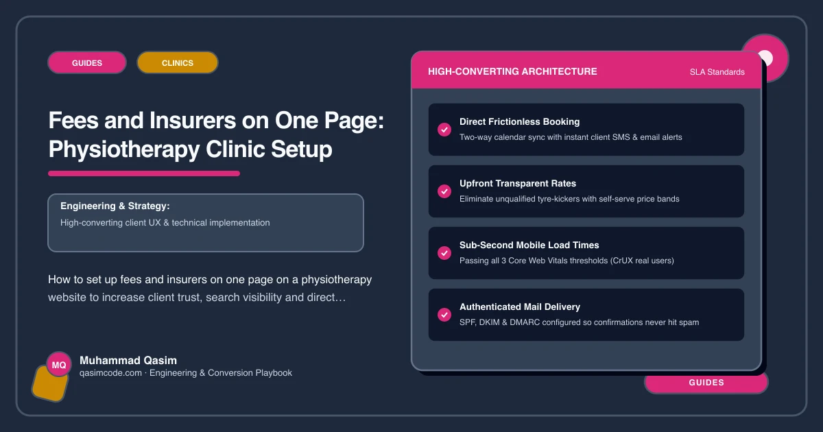 Fees and Insurers on One Page: Physiotherapy Clinic Setup