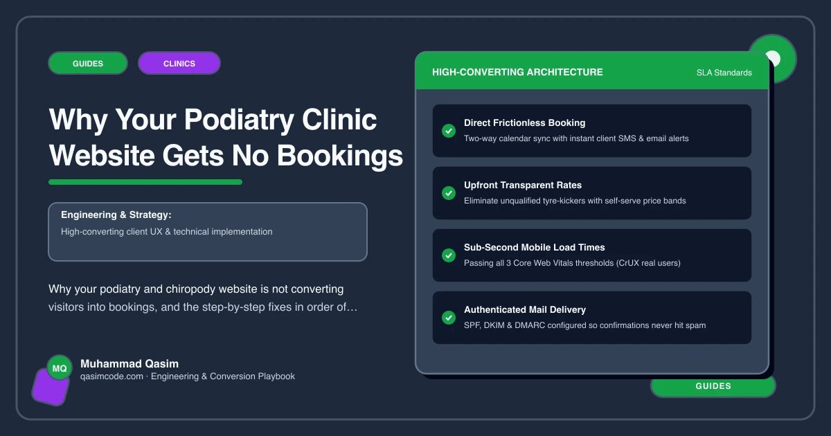Why Your Podiatry Clinic Website Gets No Bookings