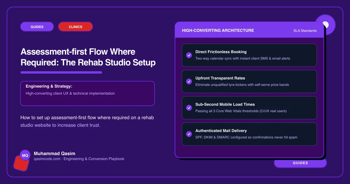 Assessment-first Flow Where Required: The Rehab Studio Setup