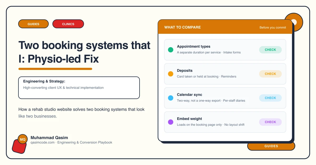 Two booking systems that l: Physio-led Fix