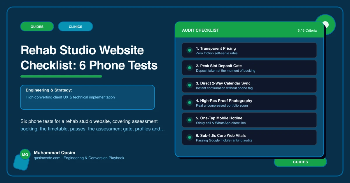 Rehab Studio Website Checklist: 6 Phone Tests
