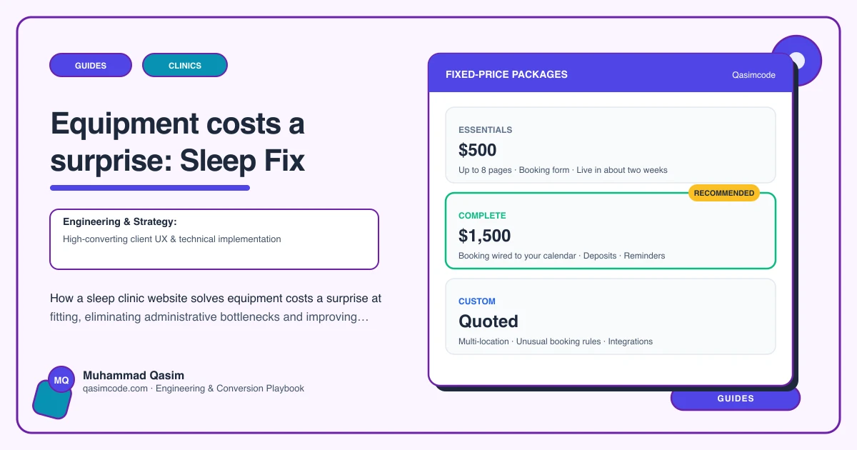 Equipment costs a surprise: Sleep Fix