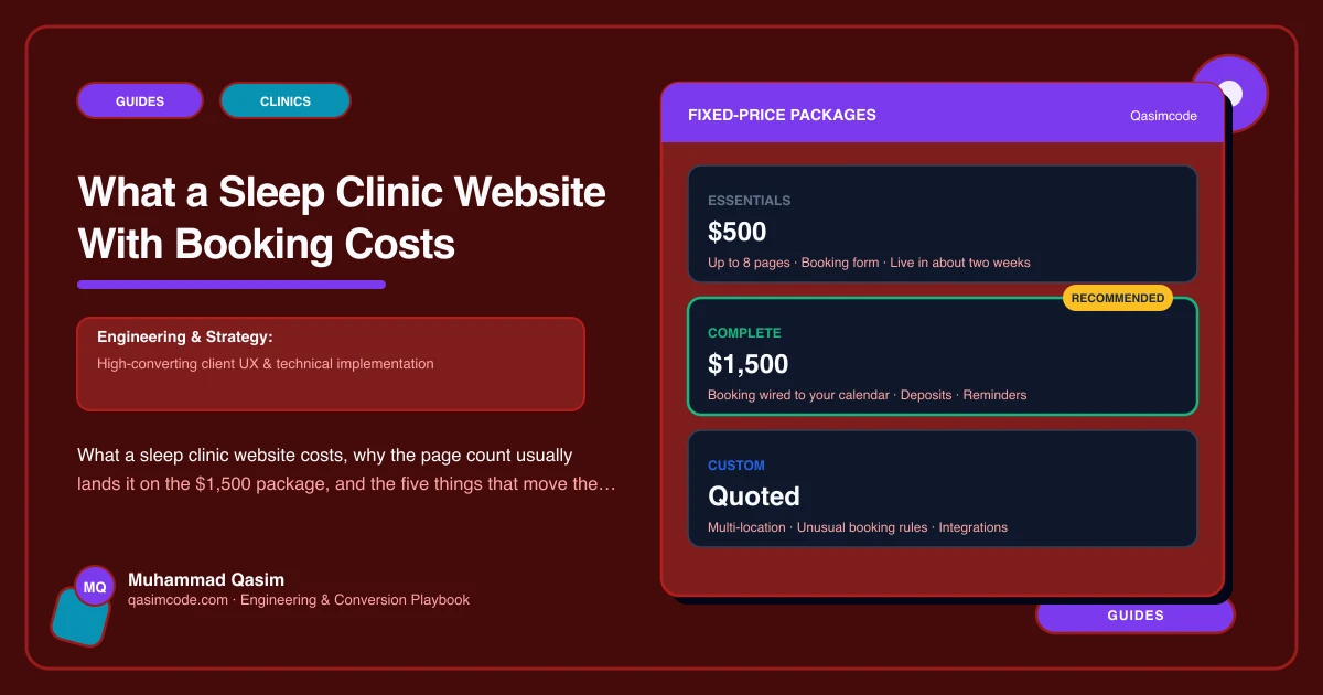 What a Sleep Clinic Website With Booking Costs
