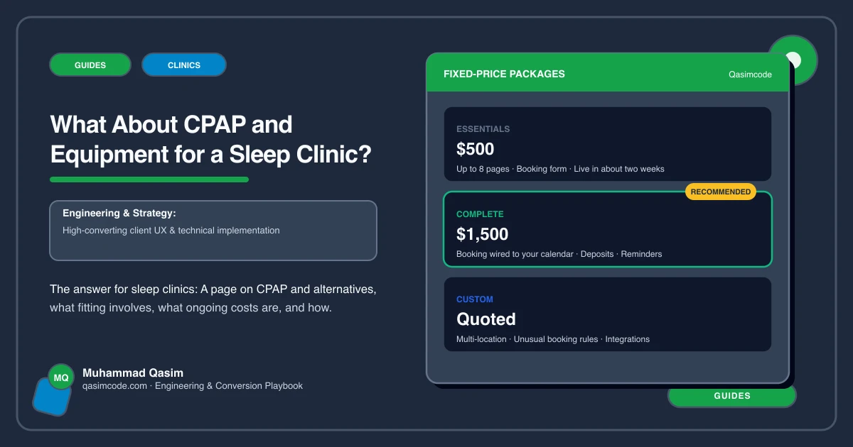 What About CPAP and Equipment for a Sleep Clinic?