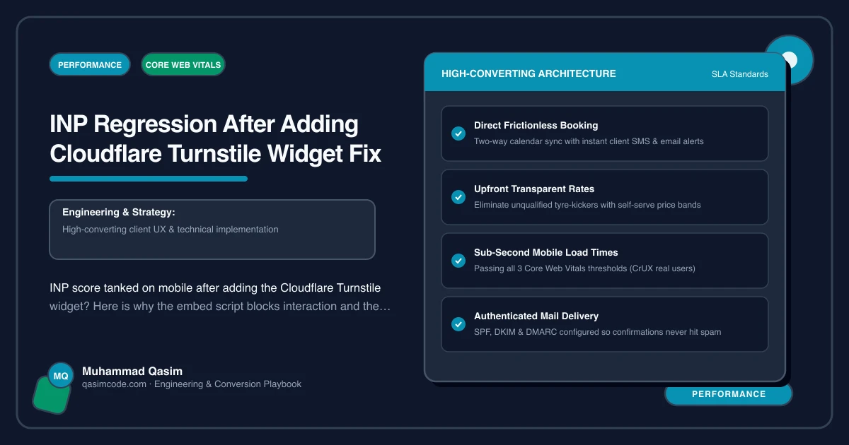 INP Regression After Adding Cloudflare Turnstile Widget Fix