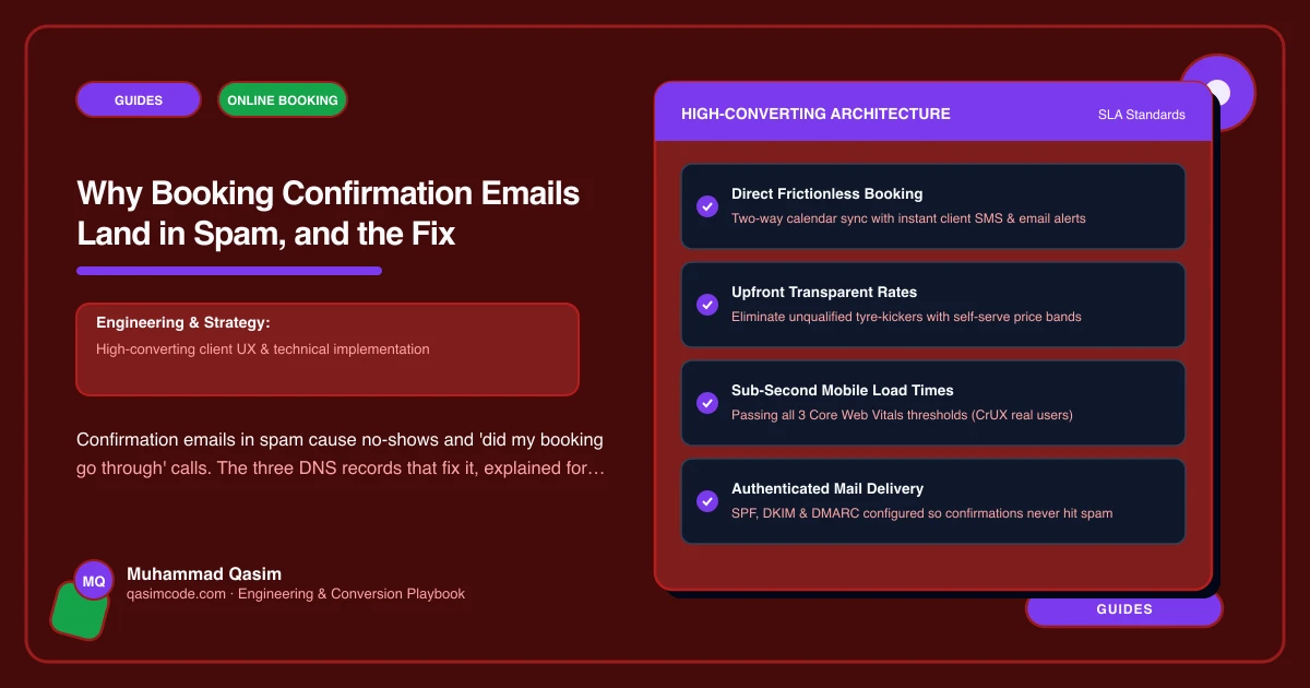 Why Booking Confirmation Emails Land in Spam, and the Fix
