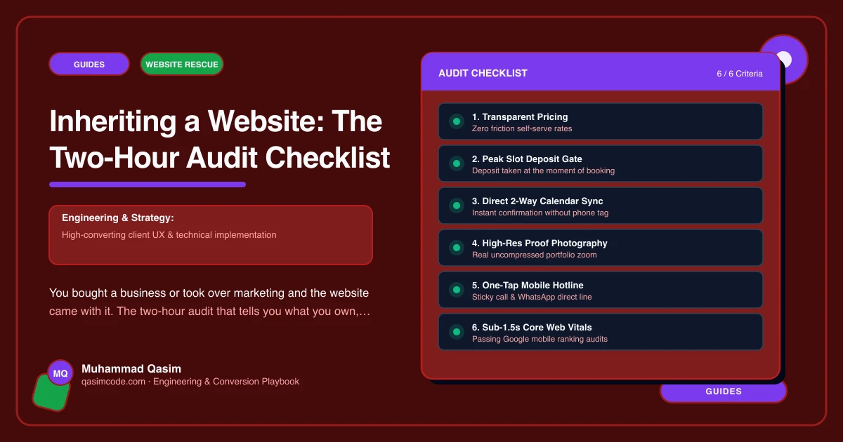 Inheriting a Website: The Two-Hour Audit Checklist