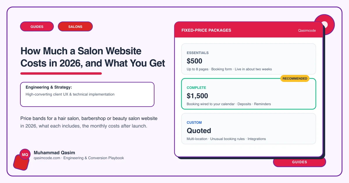 How Much a Salon Website Costs in 2026, and What You Get