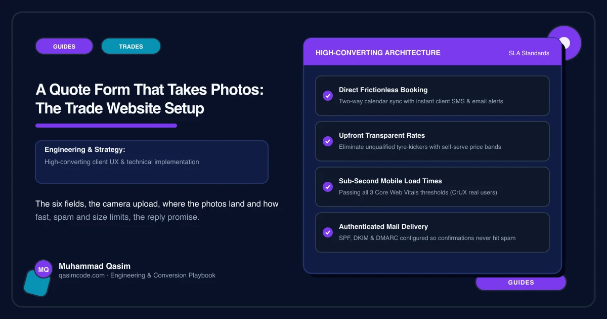 A Quote Form That Takes Photos: The Trade Website Setup