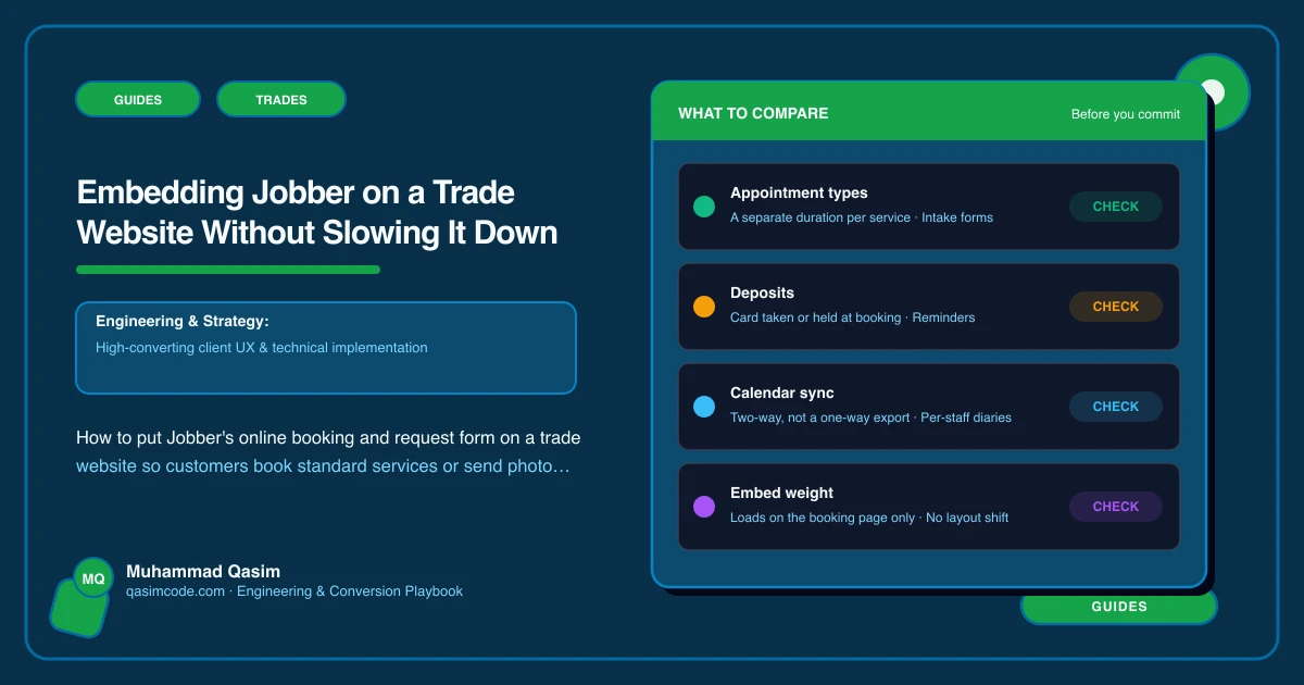 Embedding Jobber on a Trade Website Without Slowing It Down