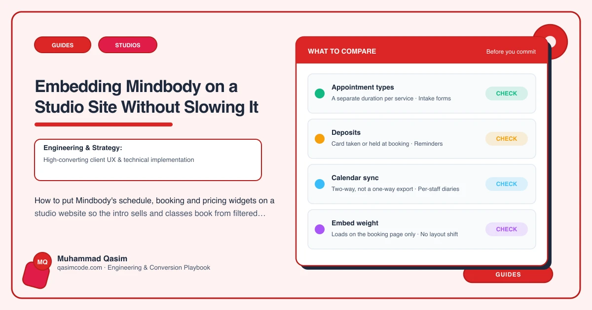 Embedding Mindbody on a Studio Site Without Slowing It