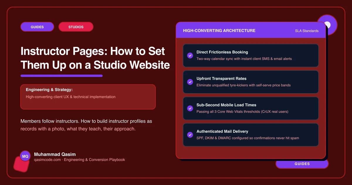 Instructor Pages: How to Set Them Up on a Studio Website