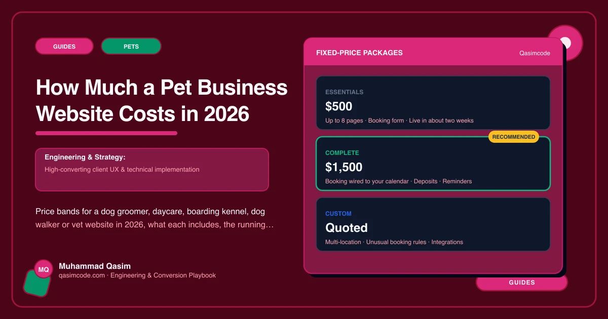 How Much a Pet Business Website Costs in 2026