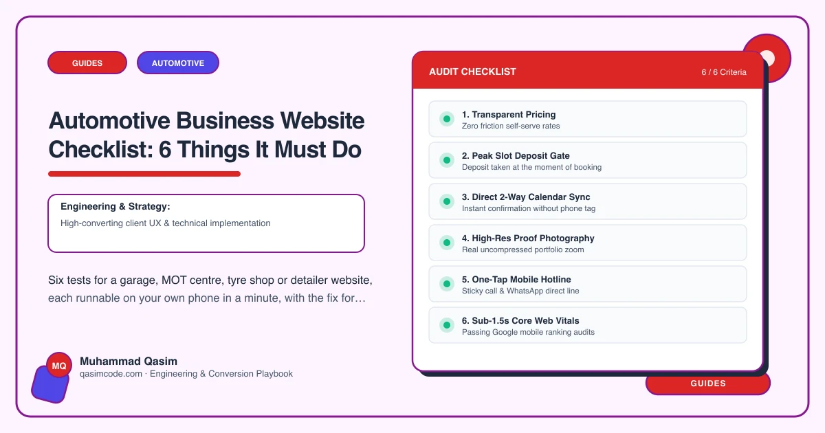 Automotive Business Website Checklist: 6 Things It Must Do
