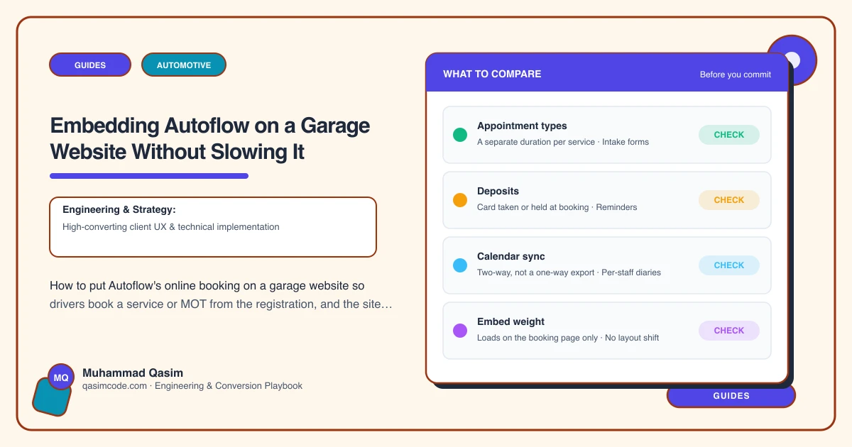 Embedding Autoflow on a Garage Website Without Slowing It