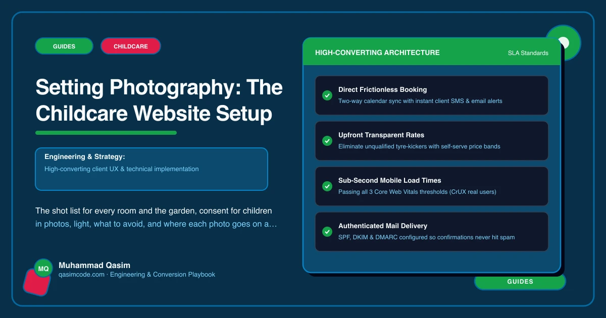 Setting Photography: The Childcare Website Setup
