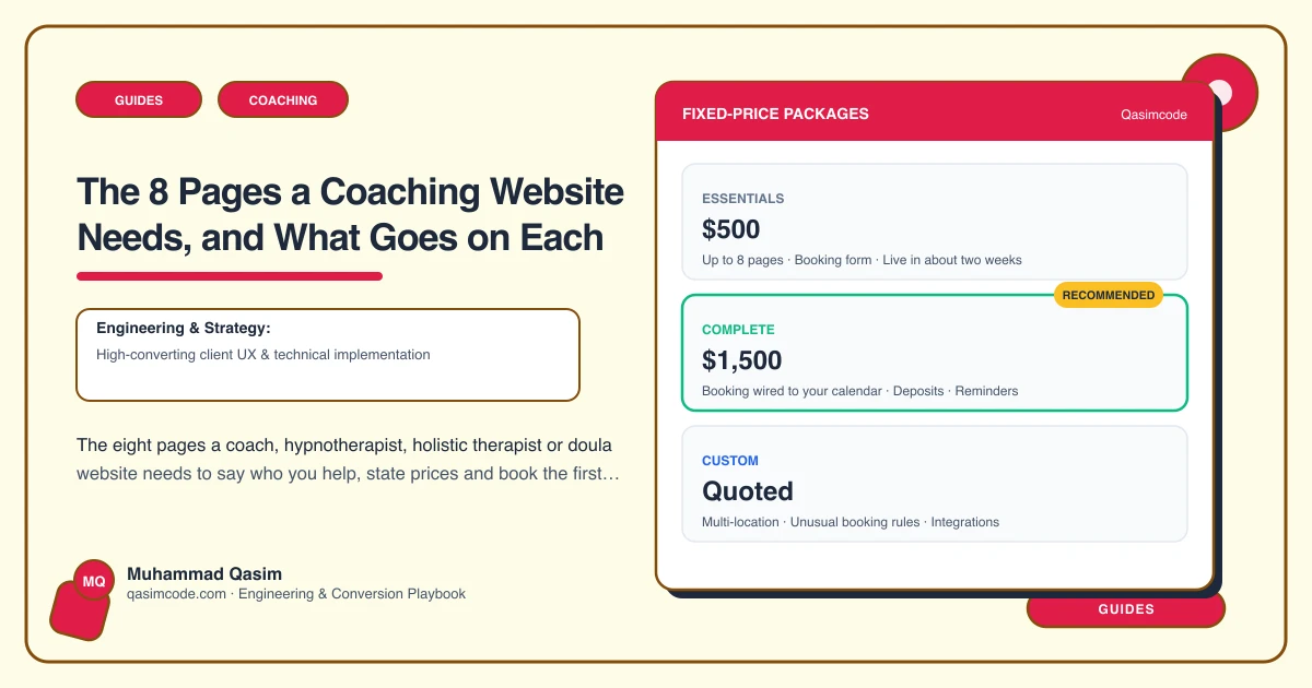The 8 Pages a Coaching Website Needs, and What Goes on Each