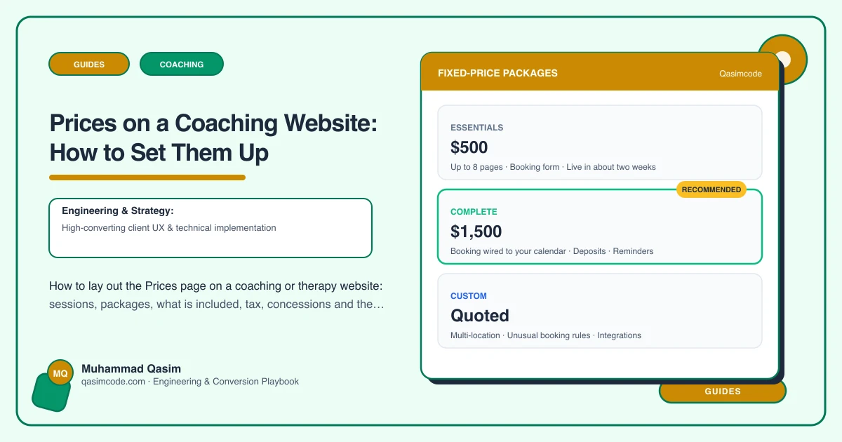 Prices on a Coaching Website: How to Set Them Up