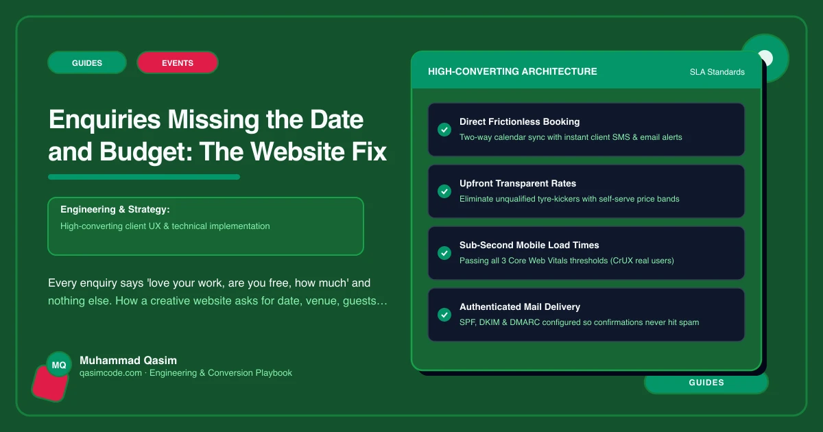 Enquiries Missing the Date and Budget: The Website Fix