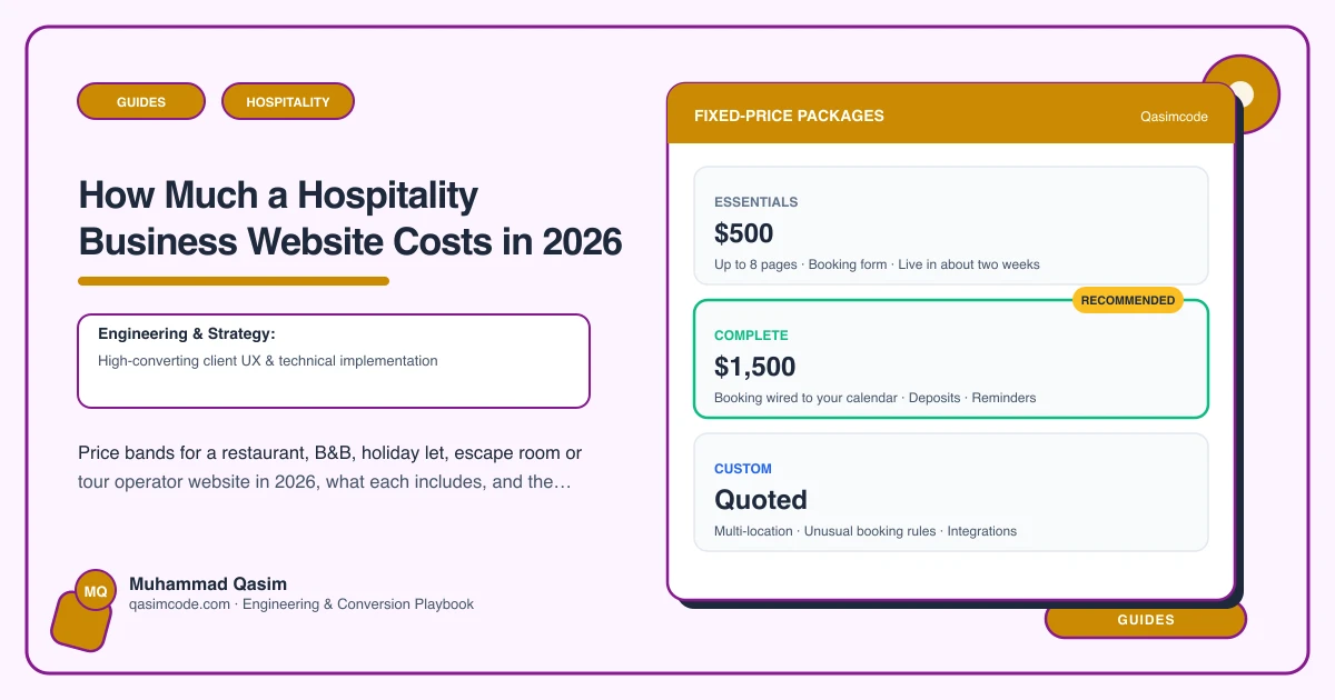 How Much a Hospitality Business Website Costs in 2026